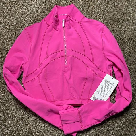 Lululemon Nwt Define Cropped Half Zip *Luon In The Color Sonic Pink Sncp Lululemon Collection, Cropped Half Zip, Adorable Homes Game, Athletic Clothes, Athletic Outfits, Making Money, Dark Pink, Half Zip, Sonic