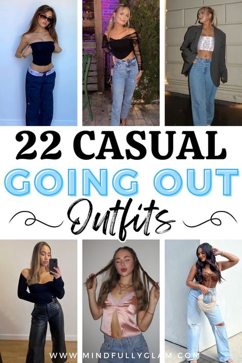 going out outfits Casual Night Out Outfit Jeans, Cute Going Out Outfits Night, Jeans Night Out Outfit, Casual Going Out Outfit Night, Jean Party Outfits, Casual Party Outfit Night, Going Out Outfits Jeans, Trendy Going Out Outfits, Going Out Outfit Ideas