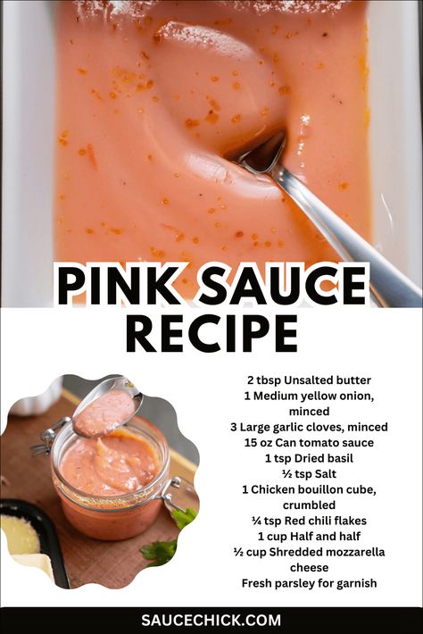 Pink Sauce Recipe: A Must Try Recipe Pink Sauce Recipe, Pink Sauce, Cheese Cubes, Red Chili Flakes, Bouillon Cube, Canned Tomato Sauce, How To Can Tomatoes, Garlic Sauce, Shredded Mozzarella