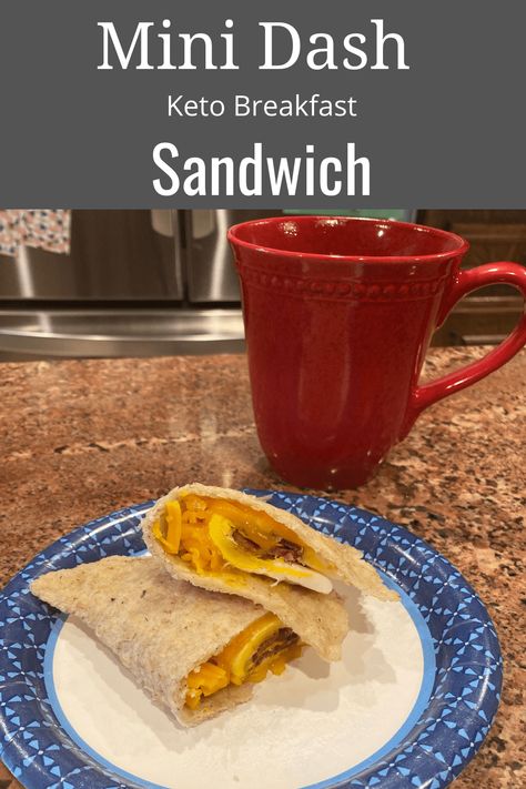 Easy Keto Breakfast Sandwich- Using Mini Dash - Jenn Newton Dash Mini Waffles Recipe, Wonder Bread Recipe, Keto Breakfast Sandwich, Mini Waffle Recipe, Keto Sandwich, Easy Keto Breakfast, Dash Recipe, Best Keto Breakfast, Keto Buns