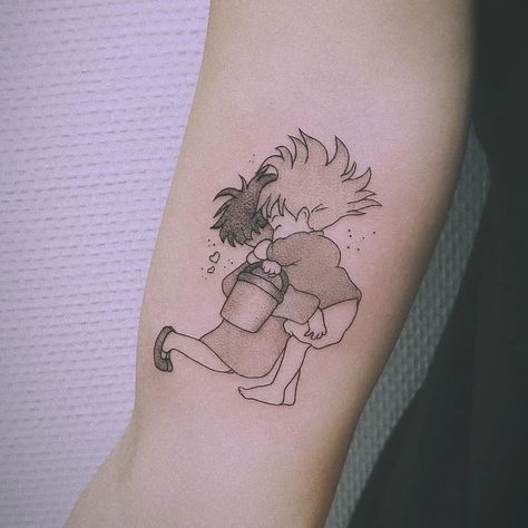 Ponyo Boat Tattoo, Ponyo Tattoo, Small Nature Tattoo, Ghibli Tattoos, Lower Arm Tattoos, Studio Ghibli Tattoo, Cute Simple Tattoos, Tattoo Anime, Ghibli Tattoo