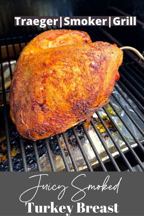 Traeger Turkey Recipes, Turkey Breast On Pellet Smoker, Treager Smoked Turkey Recipes, Pellet Grill Smoked Turkey, Traeger Smoked Turkey Brine Recipe, Pellet Grill Turkey Recipes, Turkey Traeger Recipes, Pellet Grill Turkey Breast, Smoked Turkey Breast Recipes Traeger