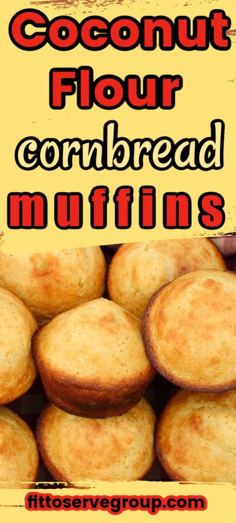 Keto Muffins Coconut Flour, Coconut Flour Cornbread, Coconut Cornbread, Paleo Staples, Keto Cornbread Recipe, Low Carb Cornbread, Keto Cornbread, Coconut Flour Muffins, Healthy Breads