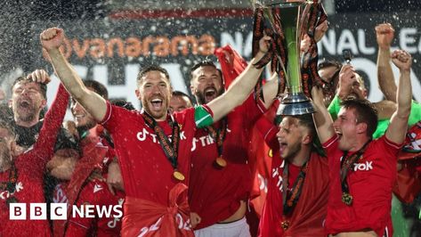 In Pictures: Elation in Wrexham as star-owned club win title - BBC News Wrexham Fc, Rob Mcelhenney, Homecoming Parade, English Football League, Bbc Sport, Hollywood Actors, Las Vegas Trip, National League, Ryan Reynolds