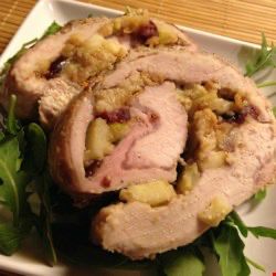 Cranberry Apple Stuffed Pork Loin Apple Stuffed Pork Loin, Apple Cranberry Stuffing, Fruit Stuffing, Cranberry Stuffing, Stuffed Pork Loin, Pork Loin Recipe, Smoked Pork Loin, Boneless Pork Loin, Stuffed Pork