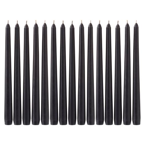 12 Packs: 15 ct. (180 total) Basic Elements™ 10" Black Taper Candles by Ashland® Black Candle Wedding, 15 Candles, Black Party Decorations, Black Taper Candles, Candle Picture, Party Pack, Black Candles, Fragrance Wax, Best Candles