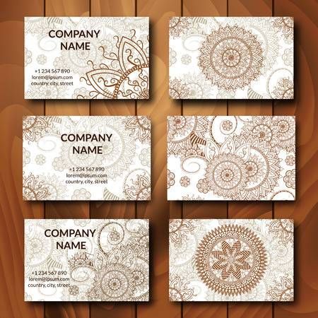 Vintage business cards set. Ornamental mandala. Indian, arabic ornaments. Mehndi henna tattoo design. Business card vector design template. Cart Visit, Henna Tattoo Design, Mandala Indian, Business Card Design Black, Ornamental Mandala, Logo Design Agency, Business Card Set, Arabic Henna Designs, Art Business Cards