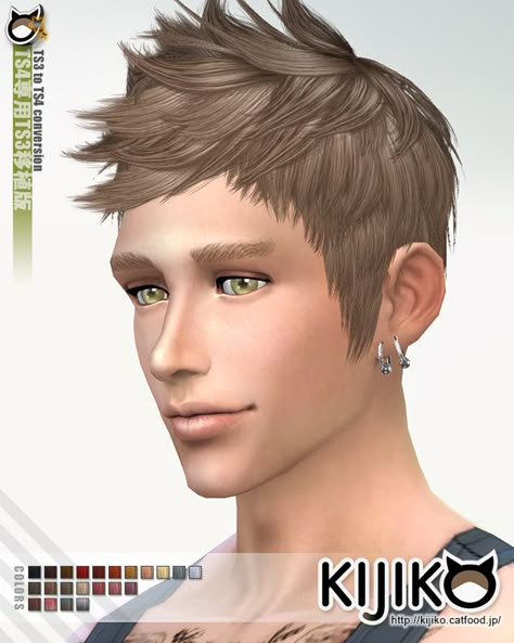 Kijiko Sims: Faux hawk hairstyle conversion from TS3 to TS4  - Sims 4 Hairs - http://sims4hairs.com/kijiko-sims-faux-hawk-hairstyle-conversion-from-ts3-to-ts4/ Ts4 Conversion, Ts3 To Ts4, Faux Hawk Hairstyles, Mod Hair, Short Spiky Hairstyles, Sims 4 Cc Makeup, Sims 4 Cc Skin, Spiky Hair, Sims 4 Update