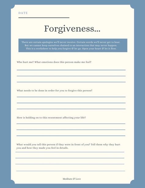 Forgiveness Group Activities, Acceptance Therapy Activities, Forgiveness Therapy Worksheets, Forgiveness Therapy Activities, Apology Worksheet, Self Forgiveness Worksheets, Spirituality Worksheets, Therapy Forgiveness, Forgiveness Therapy