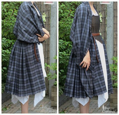 How to make an Outlander costume – Part 1: Arisaid / Great Kilt ... Scottish Costume, Great Kilt, Scottish Dress, Celtic Clothing, Outlander Costumes, Scottish Clothing, 18th Century Clothing, Scottish Fashion, Skirt Tutorial