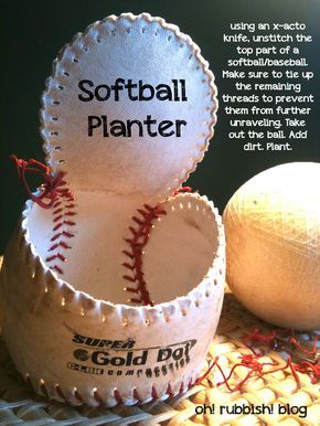 Recycled Garden Projects, Softball Accessories, Softball Coach Gifts, Softball Ideas, 4h Projects, Amelia Bedelia, Sports Crafts, Baseball Bedroom, Softball Bags