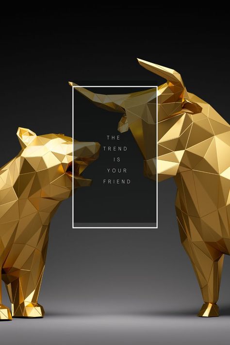 Stock market. The trend is your friend. Bears vs Bulls Stock Market Wallpaper Backgrounds, Trading Background, Trading Bull, Bear Vs Bull, Trading Journal, Stock Market Trends, Bear Logo Design, Invitation Poster, Simplistic Wallpaper