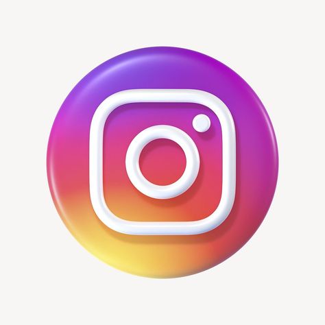 Instagram icon for social media in 3D design psd. 25 MAY 2022 - BANGKOK, THAILAND | free image by rawpixel.com / Sakarin Sukmanatham Logo Wats App, Marketing Stickers, Social Media Stickers, Icons Social Media, Free Emoji, Social Media Icons Free, Facebook Icons, Icon Instagram, Instagram Icon