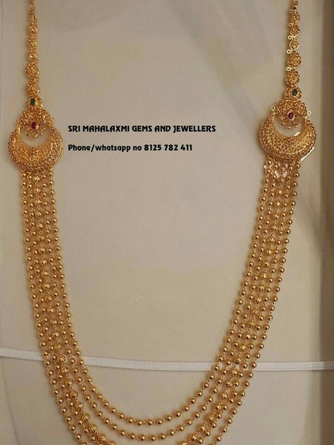 Rani Haram Designs Gold, Step Chains In Gold Indian, Rani Haar Gold, Rani Haram, Step Chain, Gold Bridal Necklace, Gold Jewelry Outfits, Rani Haar, Bride Necklace