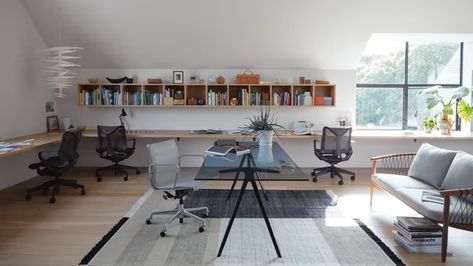 Work From Home Furniture - Design Within Reach Loft Style Office, Royal System Shelving, Eames Table, Bertoia Side Chair, Creative Studio Space, Dining Table Price, Office Furniture Design, Teak Dining Table, Loft Style