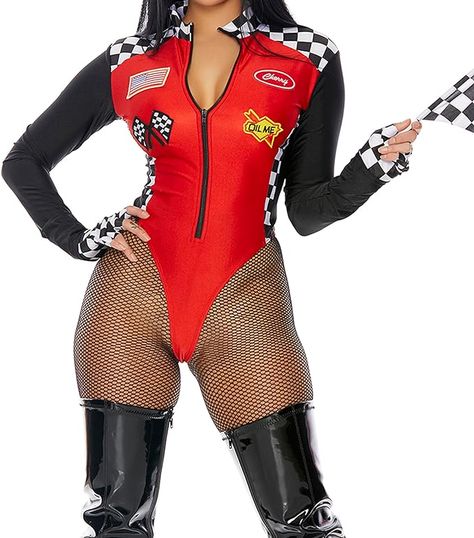 Racer Costume, Military Costumes, Black Racer, Speed Racer, Costume Set, Red Bodysuit, Costume Shop, Halloween Fashion, Print Bodysuit