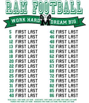 Football Roster, Custom Football Shirts, Football Shirt Designs, Cricut Projects Beginner, Football Program, Custom Football, Football T Shirt, Team Names, Football Shirt