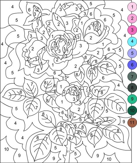 Nicole's Free Coloring Pages: COLOR BY NUMBER Adult Color By Number, Color By Number Printable, Printable Coloring Book, Color By Numbers, Color By Number, Flower Coloring Pages, Coloring Pages To Print, Mandala Coloring Pages, Cute Coloring Pages