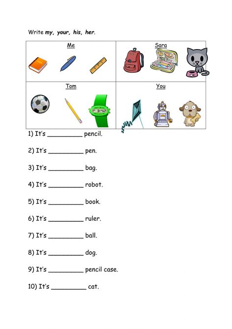 Possessive adjectives online worksheet for 1. You can do the exercises online or download the worksheet as pdf. Possesive Adjective 's Worksheet, His Or Her Worksheet, My Your His Her Worksheet, My Your Worksheet, Possessive S Worksheet, Possessive Adjectives For Kids, His Her Worksheet, Possessive Adjectives Worksheets, Adjectives For Kids