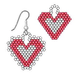 Rings & Things Beaded Heart Earrings (brick stitch): Thank you soooo much. Beaded Heart Earrings, Seed Bead Tutorials, Anting Manik, Holiday Beading, Beaded Heart, Brick Stitch Earrings, Seed Bead Patterns, Beaded Jewelry Tutorials, Seed Bead Tutorial