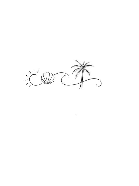 Beach Line Art Tattoo, Wrist Beach Tattoo, Cute Holiday Tattoos, Beach Lover Tattoos For Women, Fineline Beach Tattoo, Simple Ocean Themed Tattoos For Women, Vacation Tattoos Small Beach, Tattoo Ideas Female Beach Theme, Tattoos For Beach Lovers