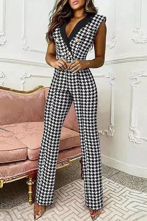 e1314fc026da60d837353d20aefaf054desc50519678ri Business Wear Women, Black Jumpsuit Outfit, Tank Jumpsuit, Jumpsuit Casual, White Fashion Casual, Jumpsuit Outfit, Romper Outfit, Casual Jumpsuit, Jumpsuit With Sleeves