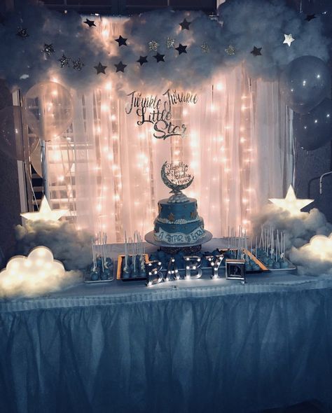 Moon Stars Baby Shower, Gender Reveal Baby Shower Themes, Girly Birthday Party, Wedding Shower Themes, Boys 1st Birthday Party Ideas, Baby Shower Theme Decorations, Twinkle Twinkle Baby Shower, Baby Shower Deco