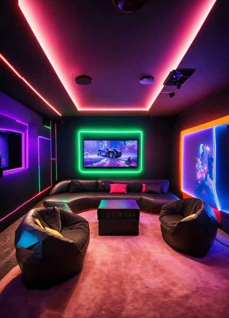 Playstation Decor Game Rooms, Game Room Playstation, Playstation Gaming Room, Playstation Room Design, Playstation Game Room, Playstation Aesthetic, Playstation Room, Gaming House, Basement Game Room