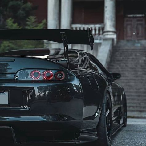 #Blacked out #supra #mk4 4 Door Sports Cars, Supra Mk4, R35 Gtr, Toyota Supra Mk4, Import Cars, Lamborghini Huracan, Japan Cars, Tuner Cars, Toyota Cars