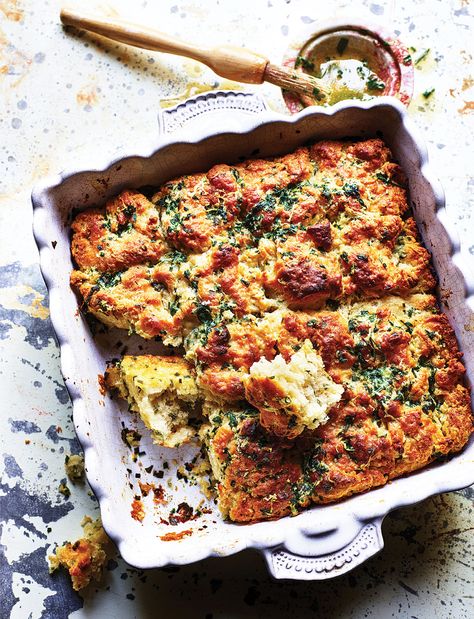 No kneading required; this is an almost-instant treat. Simply mix, bake and pull apart at the table Sainsburys Recipes, Buttermilk Recipes, Savory Bread, Savoury Recipes, Savoury Baking, Bread Bun, Soda Bread, At The Table, Pull Apart