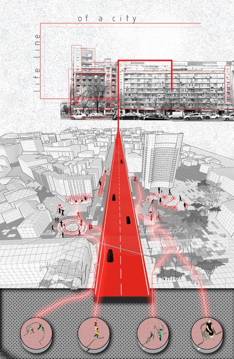 Life line of a city | Sustainable Design Project Landscape Diagram, Site Analysis Architecture, Architecture Design Presentation, Urban Design Diagram, Urban Design Graphics, Architecture Mapping, Urban Design Concept, Architecture Portfolio Design, Urban Landscape Design