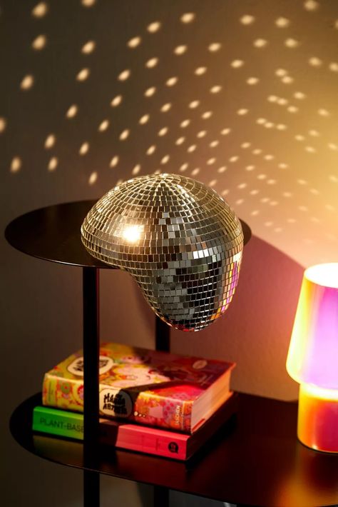 NPW Melty Disco Ball Sculpture | Urban Outfitters Ball Sculpture, Carved Headboard, Album Frames, Mirror Panels, Tufted Arm Chair, Wood Room, Wood Wall Shelf, Mirror Ball, Floral Duvet