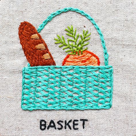 Basket Stitch, Eid Photos, Fashion Illustration Poses, Vegetable Basket, Stitch Tutorial, Hand Embroidery Projects, Egg Basket, Hand Embroidery Flowers, 자수 디자인