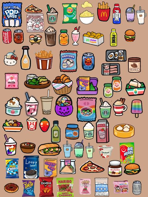 Paper Doll Food, Toca Boca Food, Princess Paper Dolls Printable, Bad Room Ideas, Princess Paper Dolls, Free Printable Paper Dolls, Paper Doll Printable Templates, Craft Work For Kids, Paper Duck