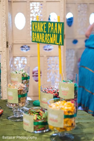 6 Adorable Ideas For Your Dessert Table! Dholki Ideas, Bridal Shower Food Table, Food Table Decorations, Wedding Food Table, Bollywood Theme Party, Wedding Food Stations, Mehendi Decor Ideas, Mehndi Ideas, Sangeet Decor