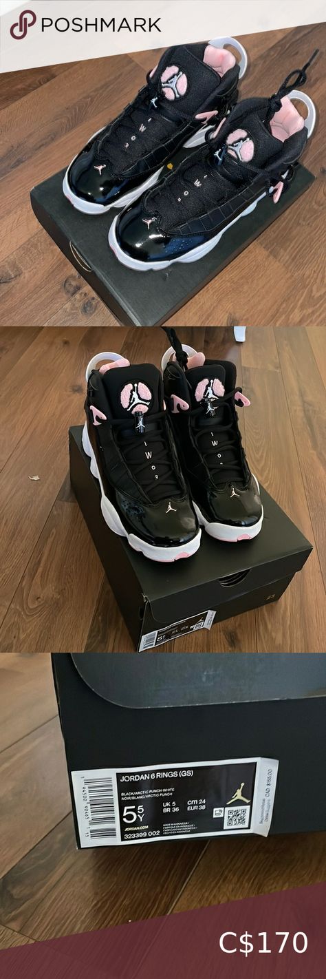 Jordan 6 rings black & pink (brand new) Jordan 6 Rings Outfits Women, Ring Outfit, Pink Jordans, Jordan 6 Rings, Rings Black, 6 Rings, Jordan 6, Pink Brand, Pink And Black