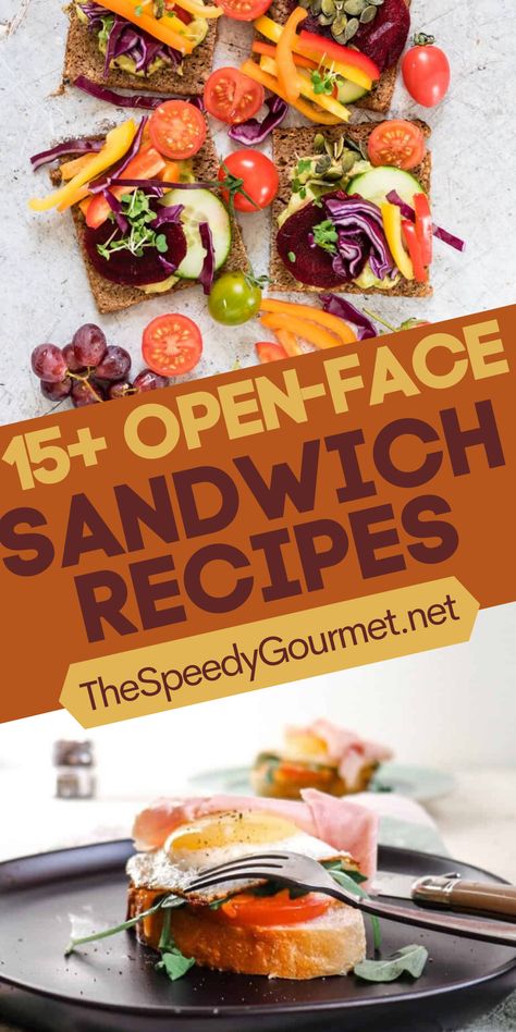 Serve up lunch quickly with these 15 gourmet-inspired Open Faced Sandwiches: 1. Crab Melt, 2. Tuna Melt, 3. Vegan Boardwalk, 4. Rainbow Recipe, 5. Toasted Caprese and Avocado, and more! #openface #lunchideas #easylunchrecipe #3boysandadog Mini Open Faced Sandwiches, Openface Sandwich Ideas, Open Sandwich Recipes, Open Face Sandwiches Recipes, Open Faced Sandwich Recipes, Open Faced Sandwiches, Hawaiian Sandwiches, Crab Melt, Cake Sandwiches