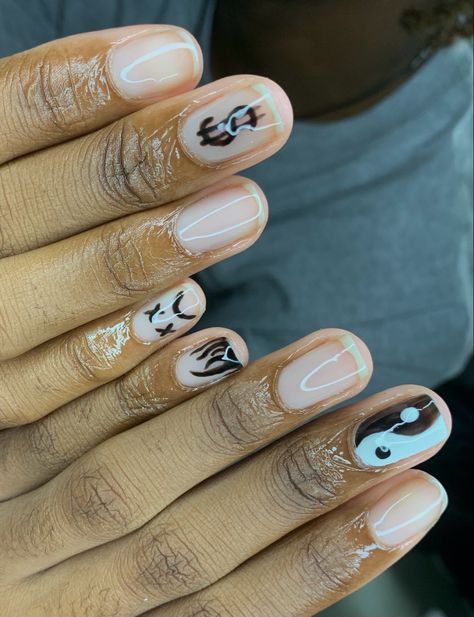 Mail Nail Art, Studs Nail Art, Cool Male Nail Designs, Nail Art Designs On Natural Nails, Short Clear Nails With Design Men, Natural Nail Designs Men, Manicure Design Ideas Men, Gel Nail Designs For Men, Buff And Shine Nail Designs For Men