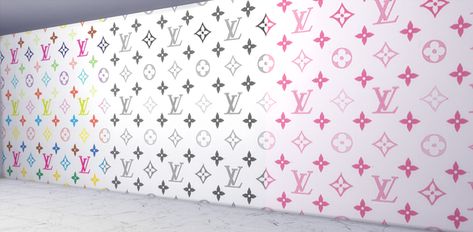 Lv Print Wallpaper, Wallpaper Sims 4 Cc, Lv Print, Sims 4 Couple Poses, Chanel Wallpaper, Sims 4 Cc Kids Clothing, Sims 4 Bedroom, Brand Symbols, Free Sims