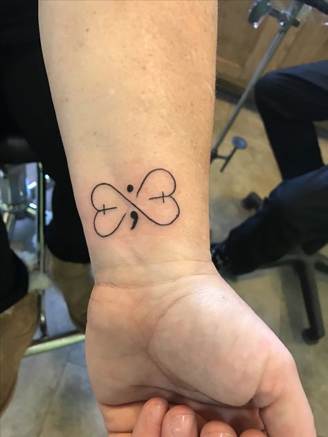 My new semicolon tattoo. Love, God, and keep going! Semicolon Tattoo, Baby Tattoos, Henna Tattoo, Infinity Tattoo, Cute Tattoos, Body Art Tattoos, Tattoos And Piercings, I Tattoo, Henna