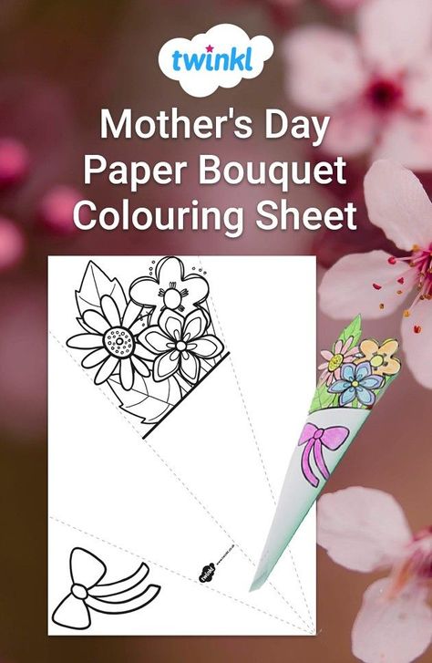 Mother's Day paper flower bouquet for kids Paper Flower Bouquet For Kids, Mothers Day Cards Craft, Flower Boquet, Father's Day Activities, Mother's Day Bouquet, Cards Craft, Mother's Day Activities, Eyfs Activities, Paper Bouquet