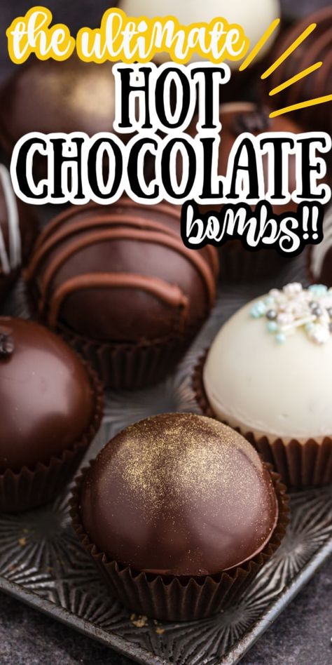 Cocoa Bombshell, Hot Chocolate Bombshell, Chocolate Bombshell, Chocolate Tempering, Hot Chocolate Treats, Dessert Truffles, Diy Hot Chocolate, Hot Chocolate Bomb, Chocolate Candy Recipes