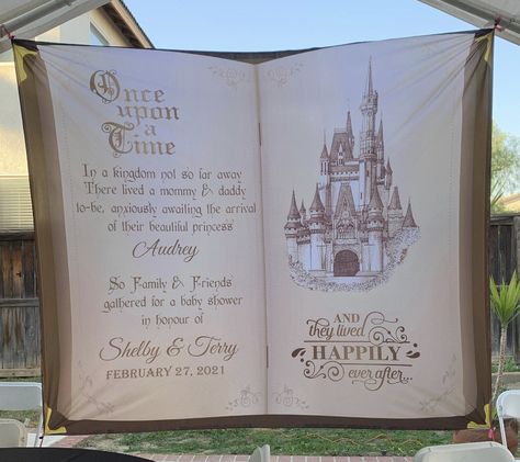 Fairy Gender Reveal Ideas, Fairytale Gender Reveal, Once Upon A Time Gender Reveal, Once Upon A Time Dance Theme, Once Upon A Time Centerpieces Fairy Tales, Once Upon A Time Wedding Invitations, Once Upon A Time Baby Shower Invitations, Once Upon A Time Guest Book, Book Backdrop