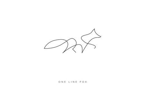 Small Fox Tattoo, One Line Animals, Animal Tattoos For Men, Fox Tattoos, Fox Tattoo Design, One Line Tattoo, Tier Tattoo, Petit Tattoo, Animal Sketch