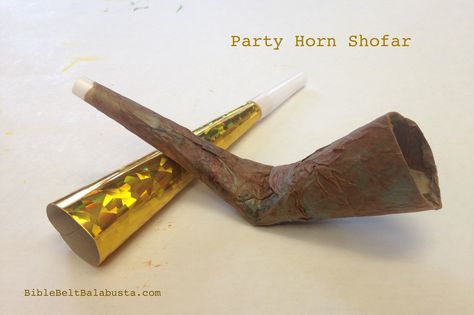 party horn shofar craft Shofar Craft, Sukkot Crafts, Rosh Hashana Crafts, Joshua Bible, Yom Teruah, Jewish Crafts, Party Horns, Bible Belt, Bible Story Crafts