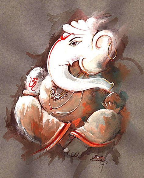 Ganesha,Bappa,Mangal Murti,Bappa,Ganesha Grey Oil Painting, Ganesha Drawing, Ganesh Art Paintings, Spiritual Paintings, Karma Yoga, Religious Paintings, Lord Ganesha Paintings, Ganesh Art, Ganesha Painting