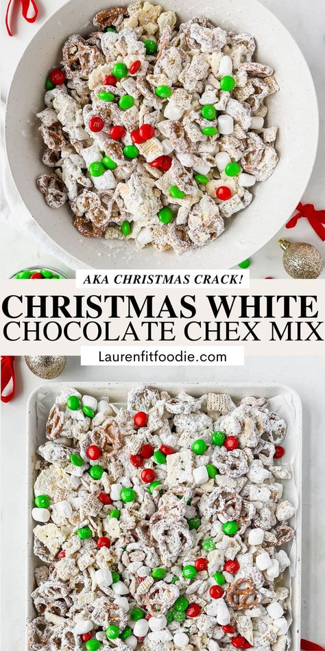 Halloween Chex Mix Recipes, Chocolate Chex Mix Recipes, Christmas White Chocolate, White Chocolate Chex Mix, Chocolate Chex Mix, Sweet Snack Mix, Christmas Snack Mix, Chex Mix Christmas, Aka Christmas