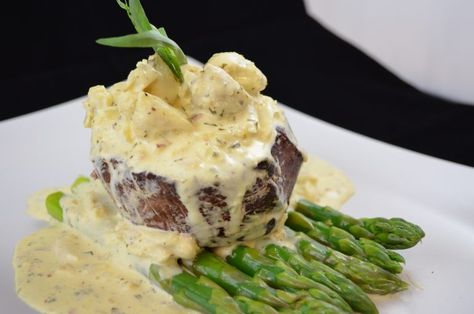 Steak Oscar - Newport International Steak Oscar With Crab, Steak Oscar, Sauce For Steak, Oscar Style, Jumbo Lump Crab, Beef Entrees, How To Cook Chorizo, Beef Dinners, Bearnaise Sauce