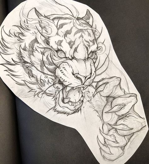 Here the tiger sketch for rafas piece #red9inetattoocompany Tato Ikan Koi, Tato Flash, Japanese Tiger Tattoo, Tiger Sketch, Tato Dada, Japanese Tiger, Kunst Tattoos, Tiger Tattoo Design, Sketch Tattoo Design