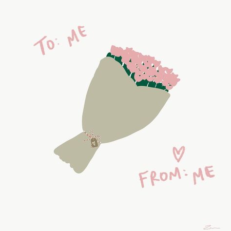 by Zain AlMutawa on Instagram: “this is a sign to go get yourself flowers (or a huge pizza)” #selfcare #treatyourself #flowers #selflove #love #illustration #drawing Love Yourself Illustration, Self Love Illustration Art, Let Go Quotes Relationships, February Month, Quotes Relationships, Letting Go Quotes, Flower Business, Graphic Quotes, Love Illustration